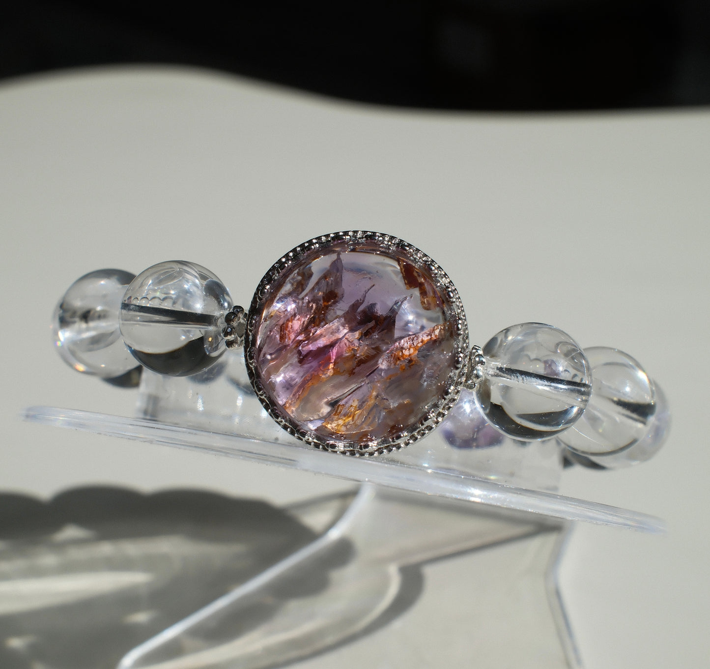Clear Quarzt Bracelet with Amethyst Skeletal Quartz Accessories