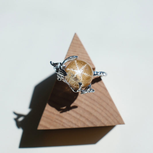 Phlogopite in Quartz with Hexagram Effect