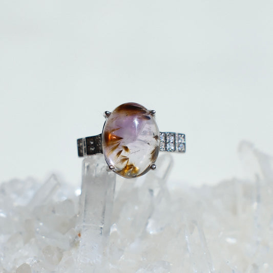 Amethyst Rutiled Quartz Ring