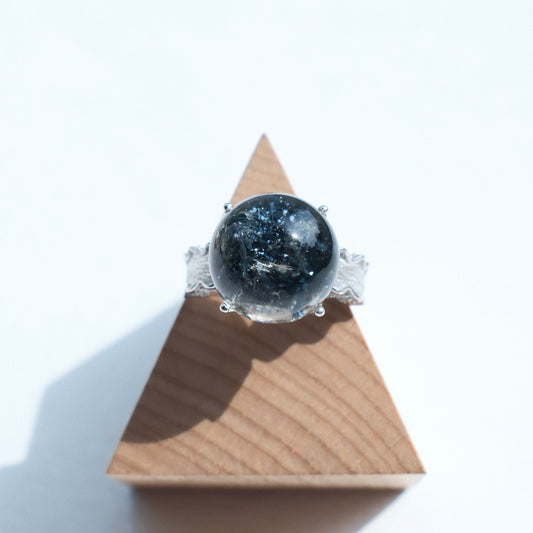 Blue Mica in Quartz Ring
