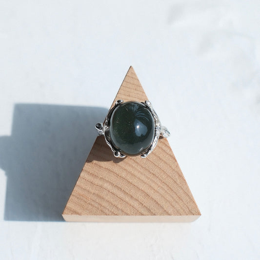 Green Phantom Quartz Ring