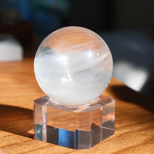 Bridal White Rutilated Quartz Sphere