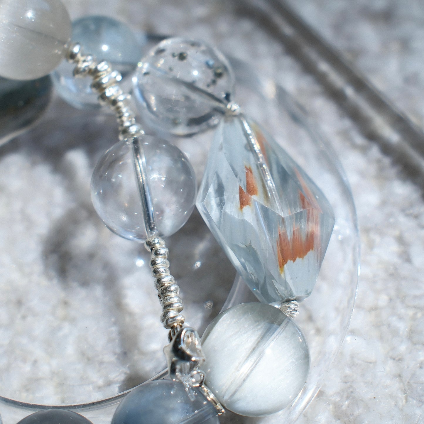 Blue Rutilated Quartz Bracelet - Customized Link