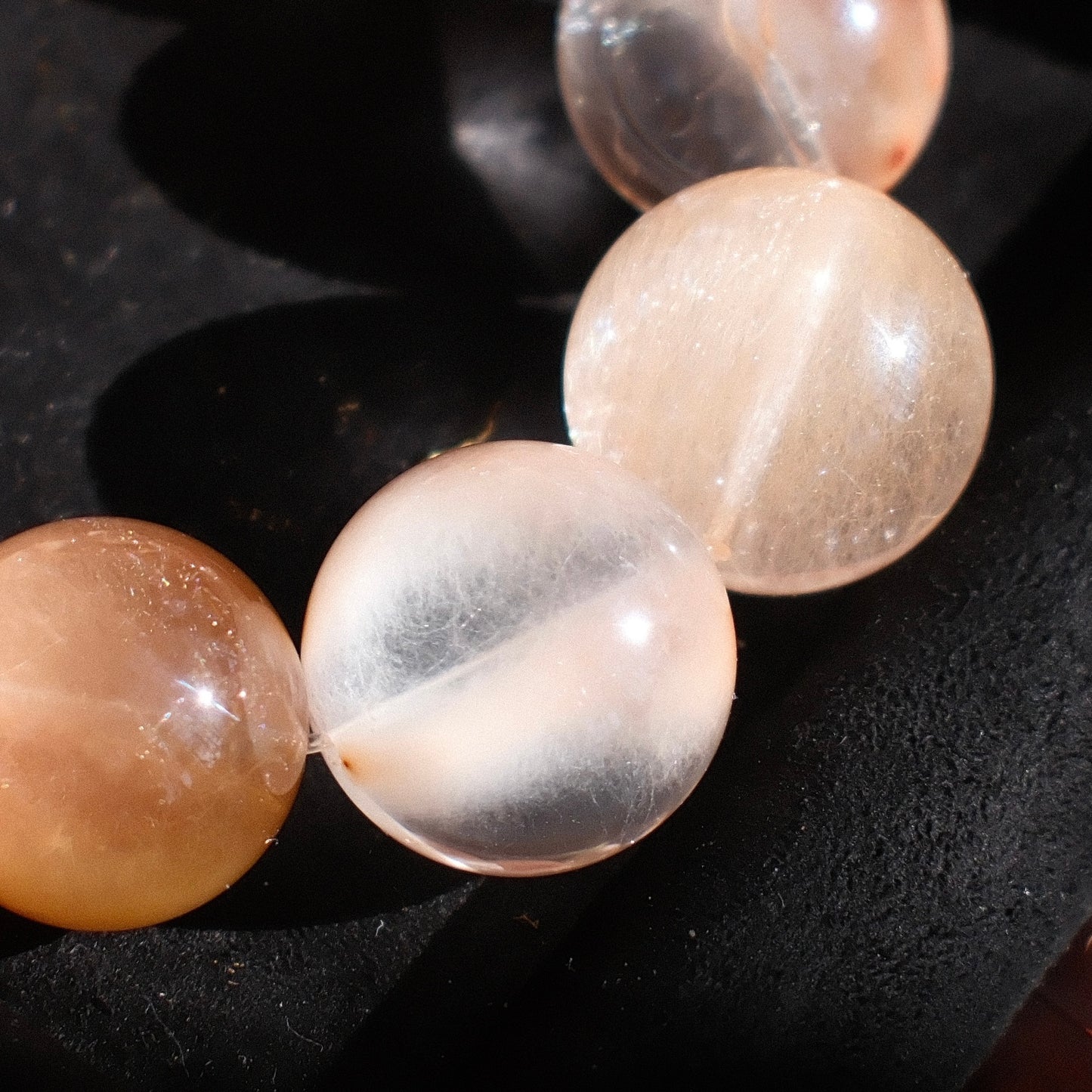 Pink-Orange Rutilated Quartz Bracelet