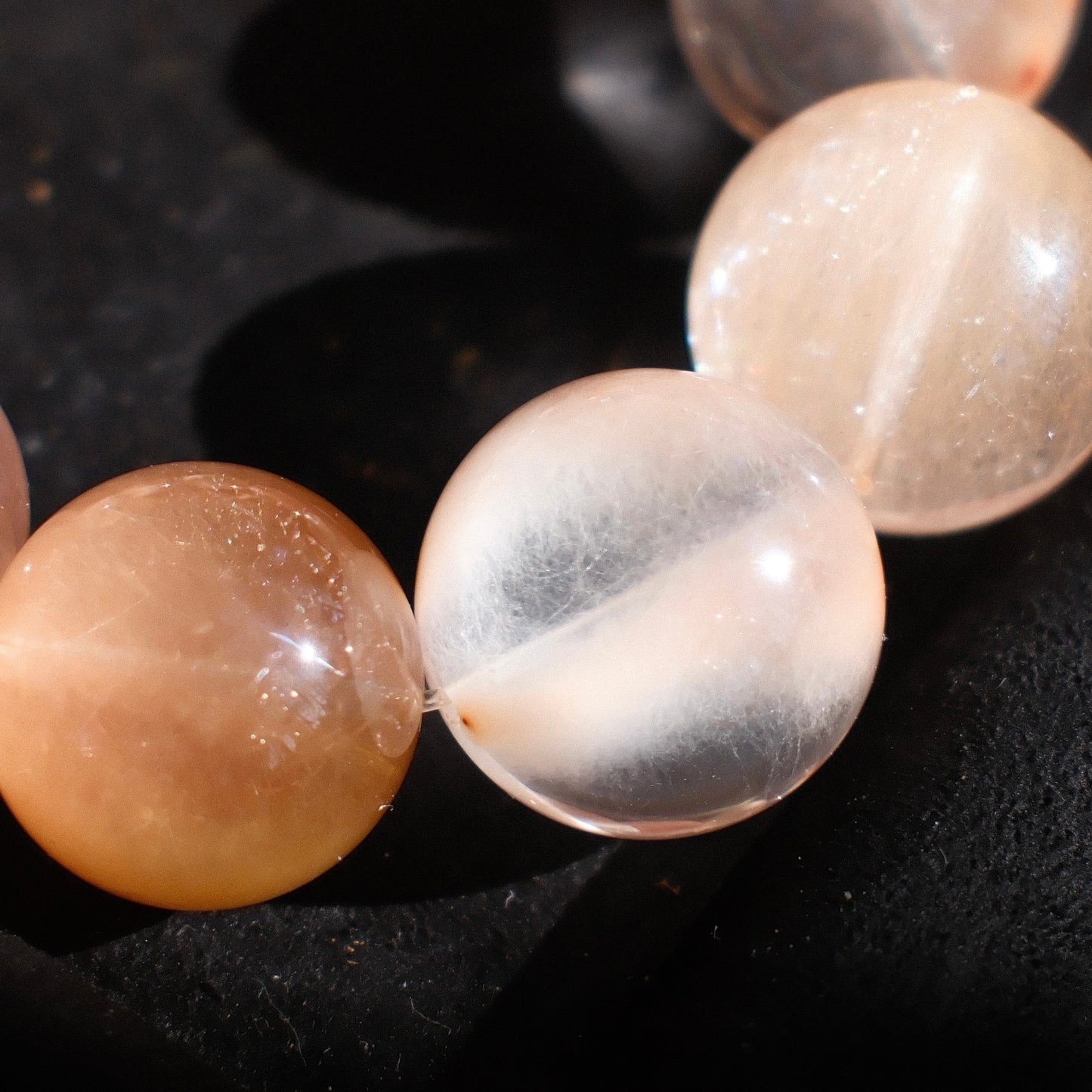 Pink-Orange Rutilated Quartz Bracelet