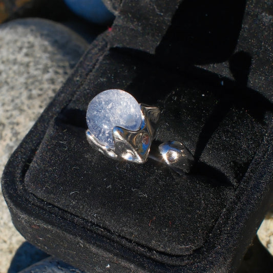 Dumortierite  in Quartz Ring