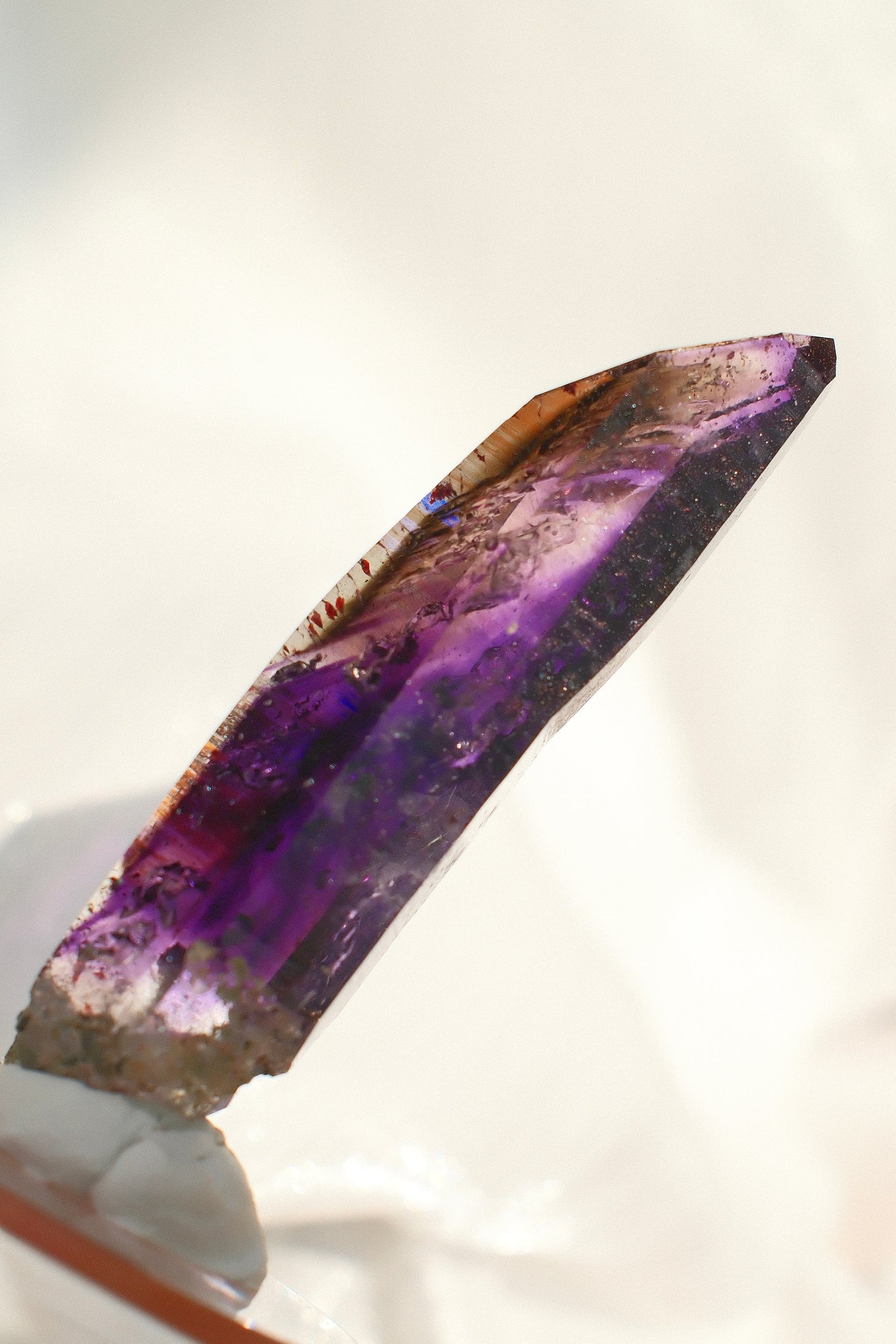Namibian Purple Phantom Quartz with Hematite Inclusions