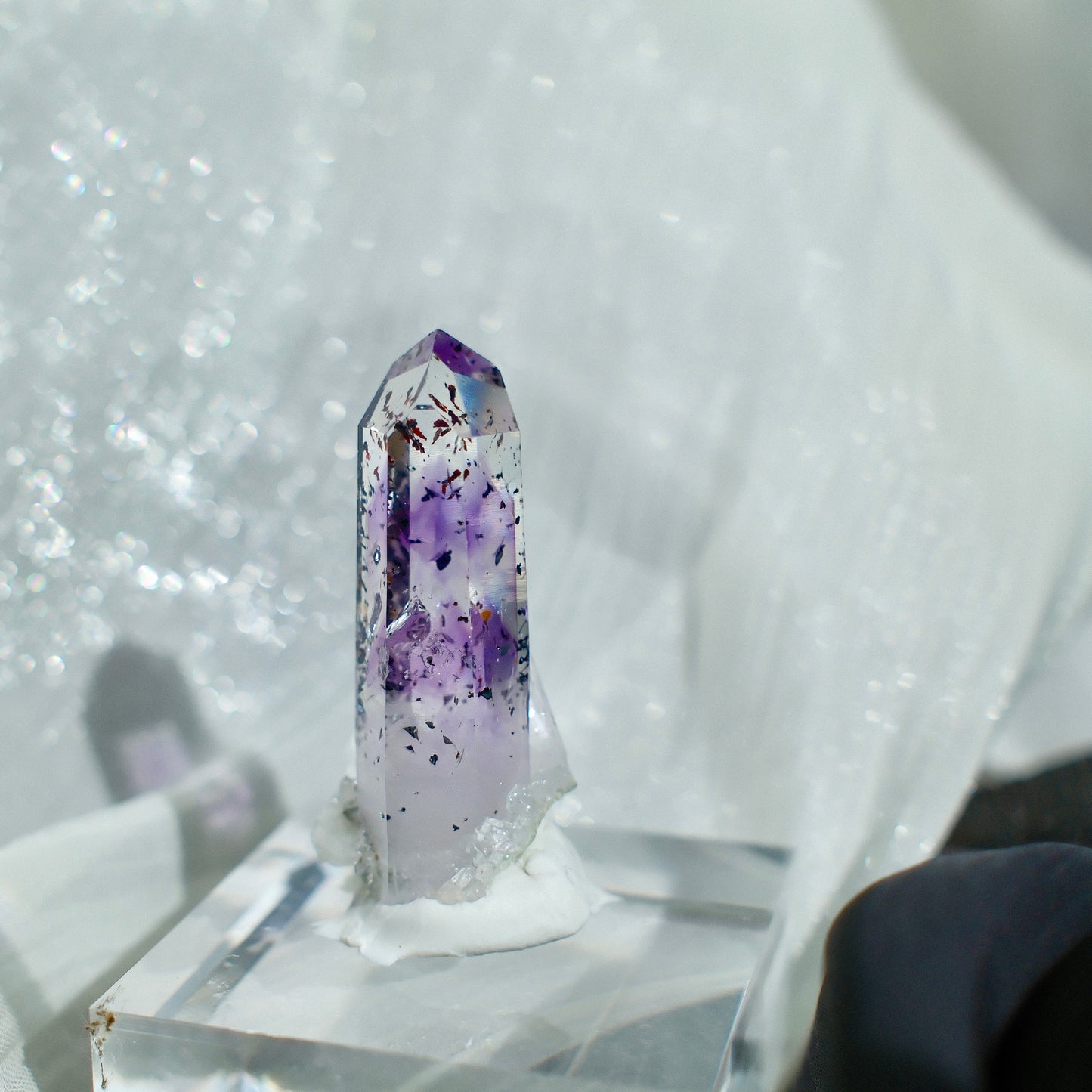 Namibian Purple Phantom Quartz with Hematite Inclusions