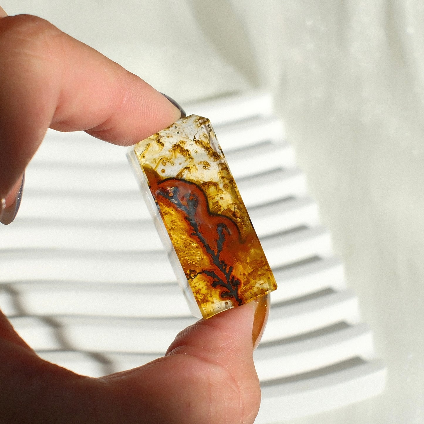 Brazilian Pyrolusite in Quartz Freeform
