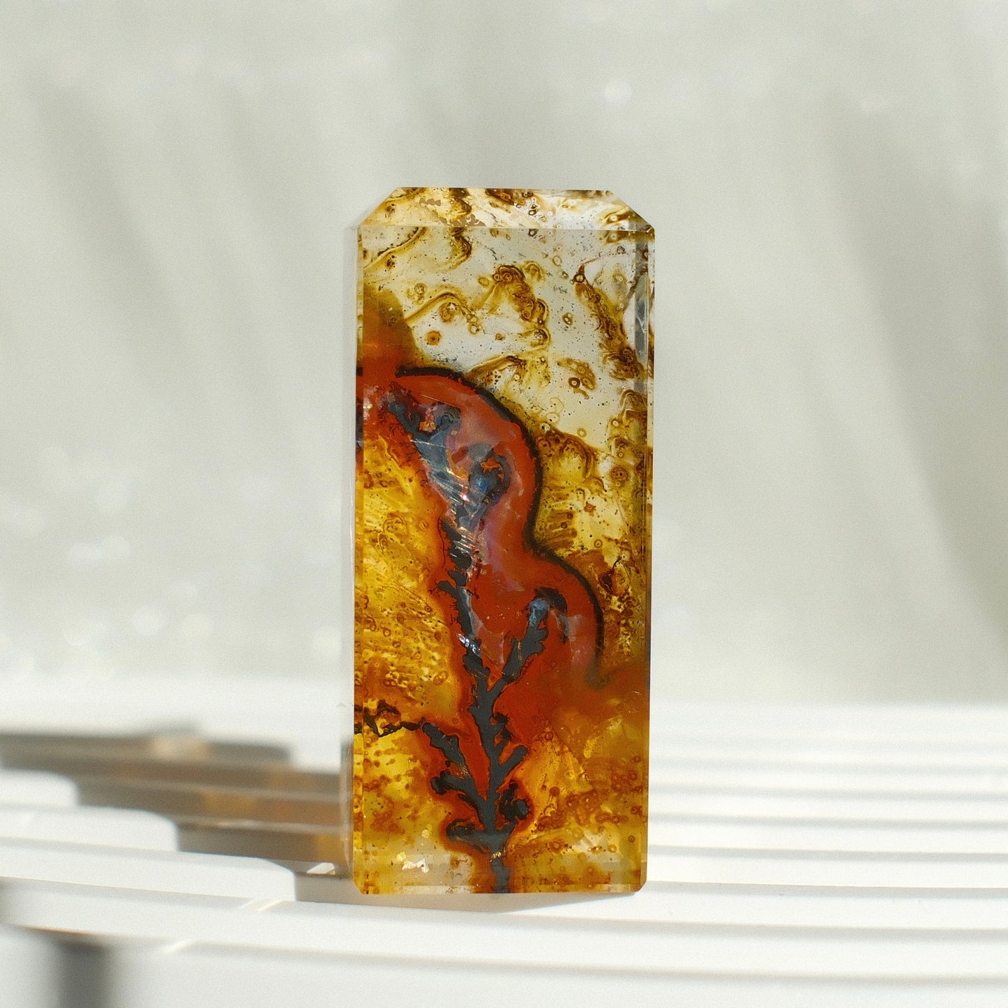Brazilian Pyrolusite in Quartz Freeform