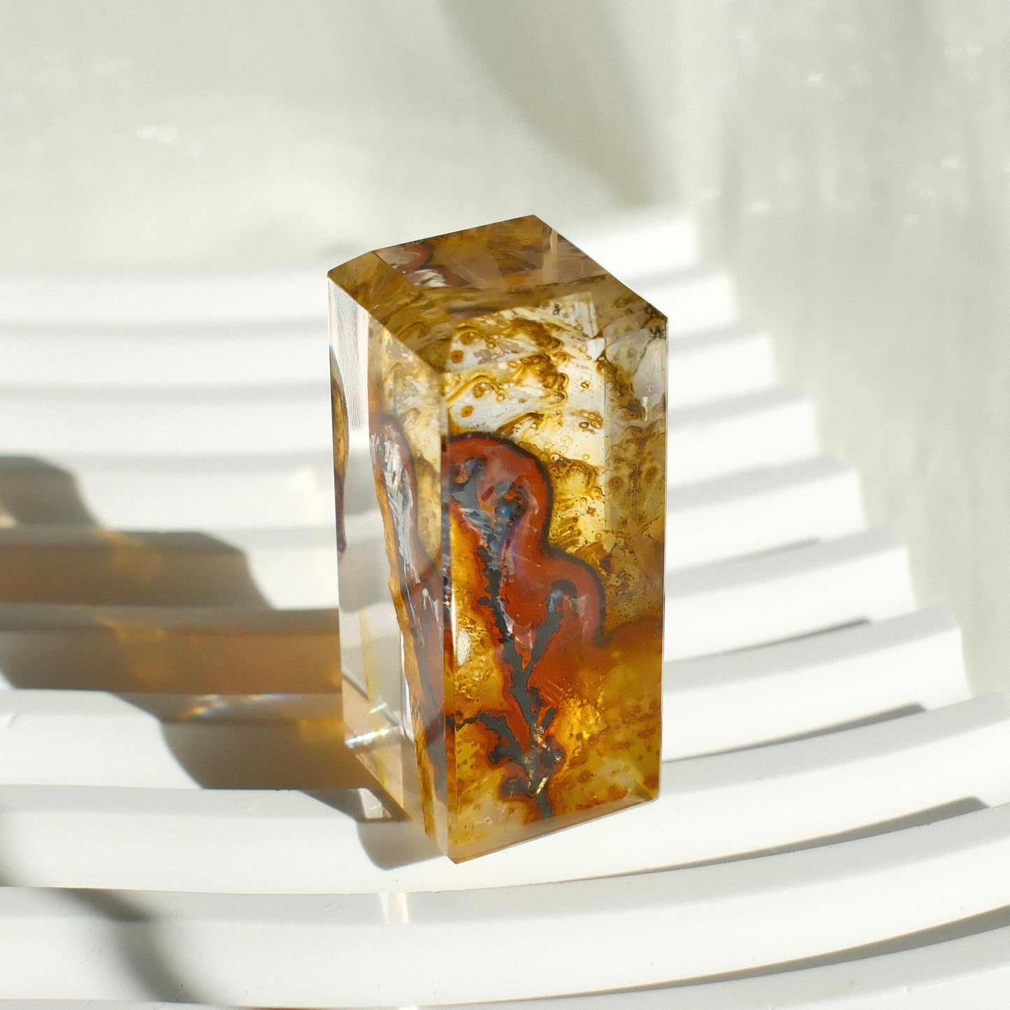 Brazilian Pyrolusite in Quartz Freeform
