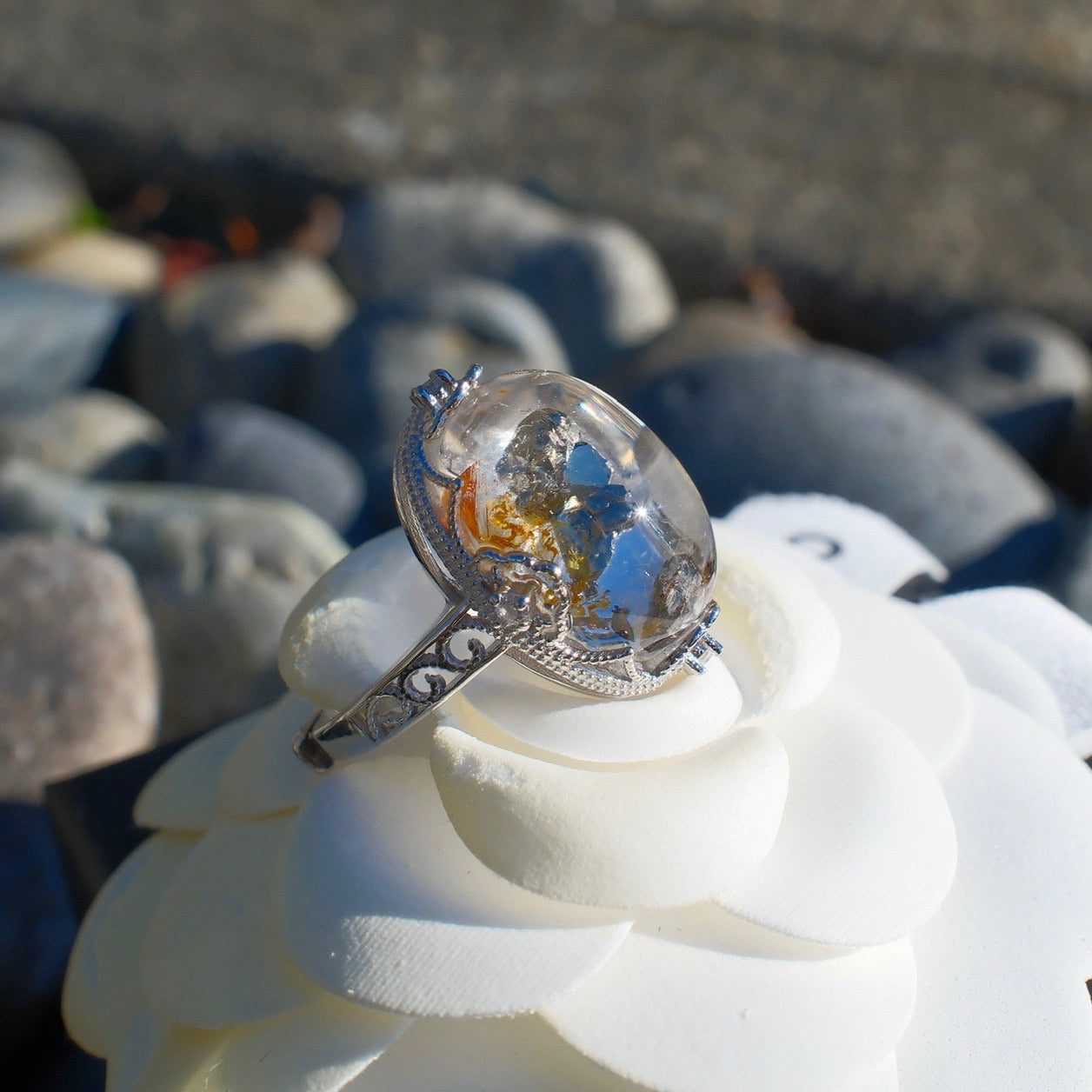 Chalcopyrite in Quartz Ring